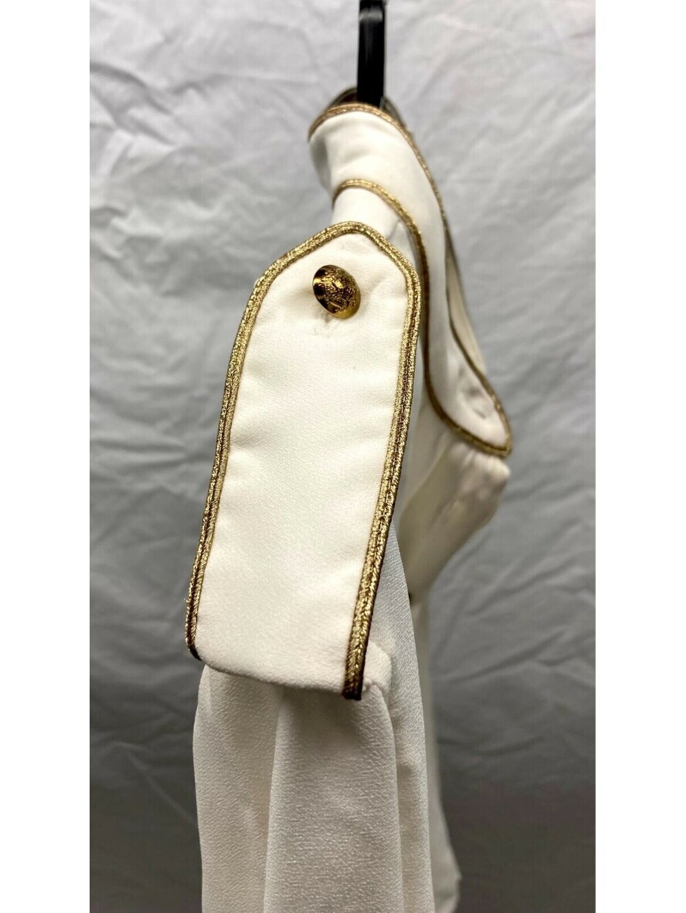 NEW Lauren Ralph Lauren Ivory w/ Metallic Gold Trim Epaulets Blouse XL - Picture 4 of 5